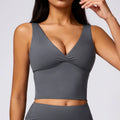 V Cut Crop - Grau